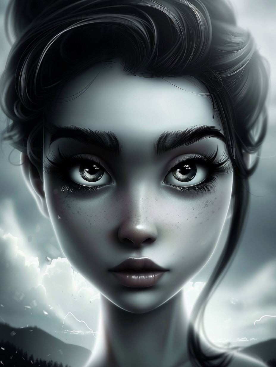 Ethereal Monochrome Muse - Image 1