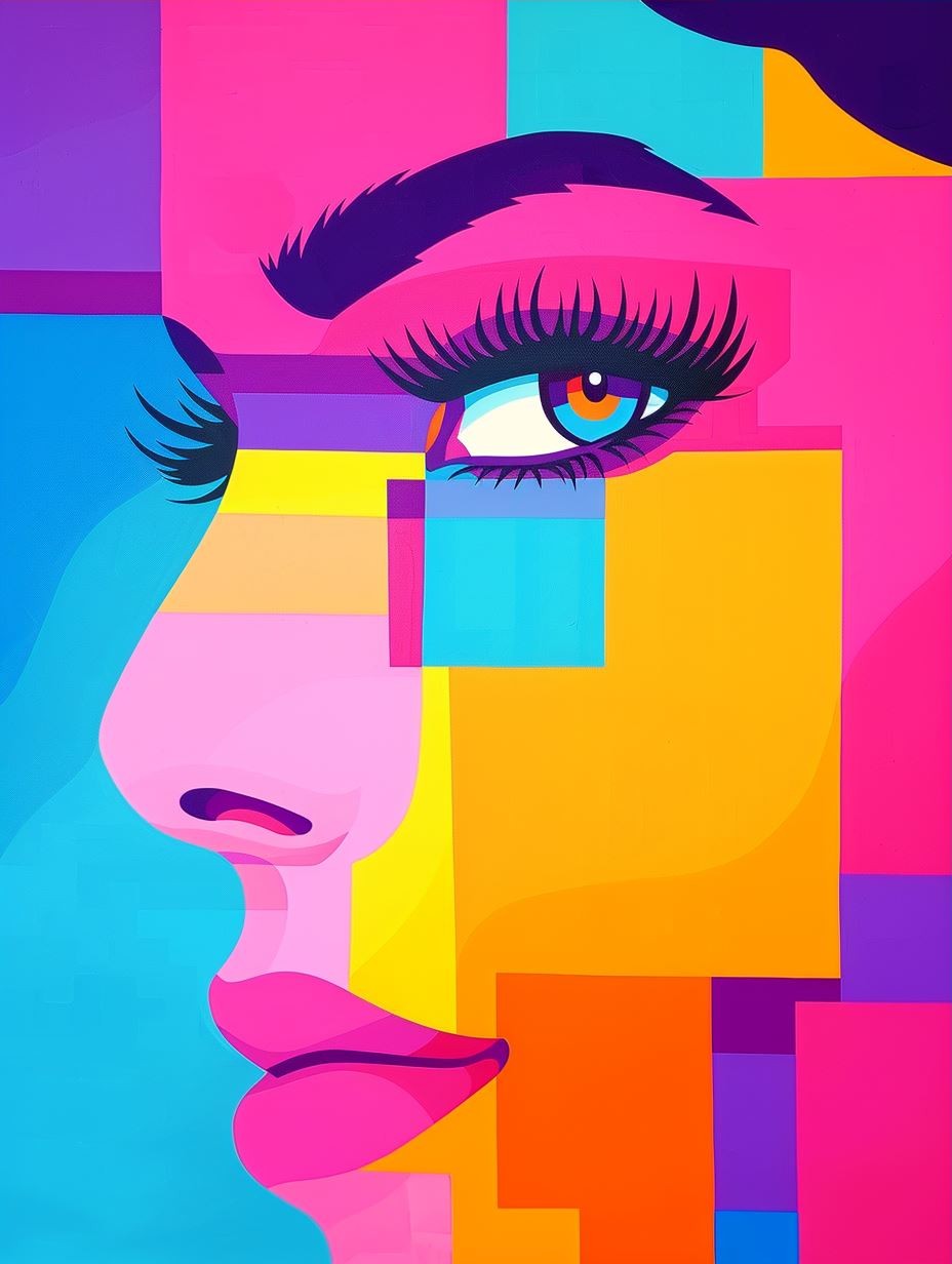 Vibrant Geometric Portrait - Image 3