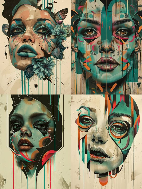 Surreal Teal Floral Fusion