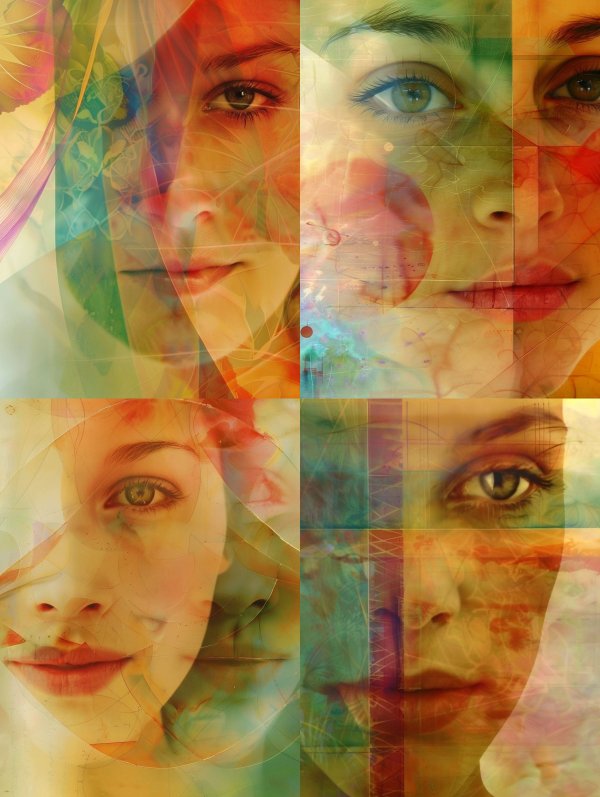 Ethereal Prism Portrait Fusion