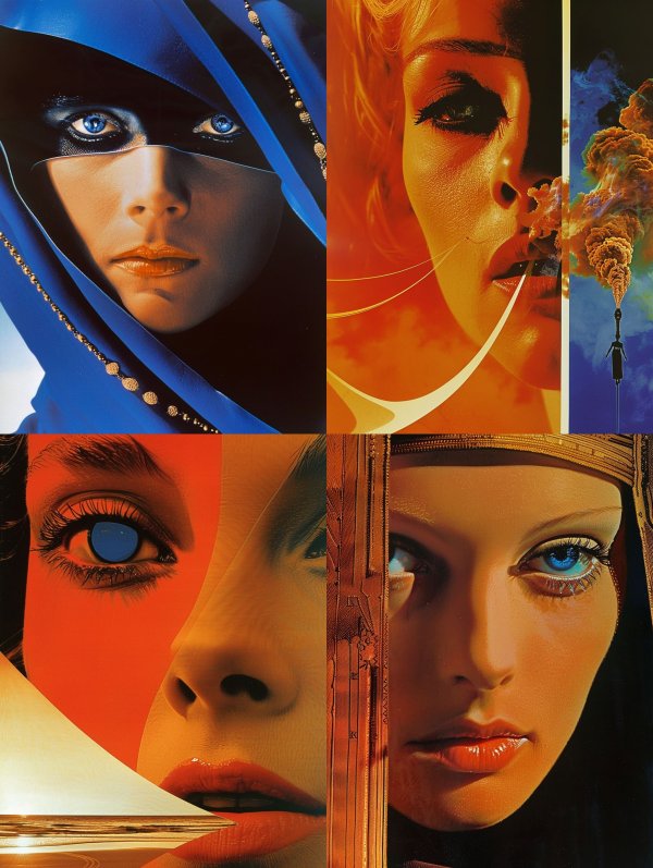 Electric Cobalt Veiled Gaze