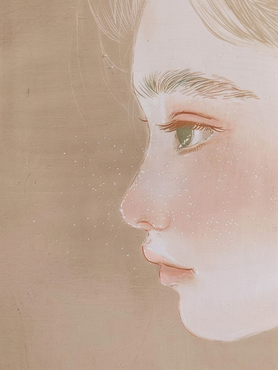 Ethereal Gaze in Soft Ochre