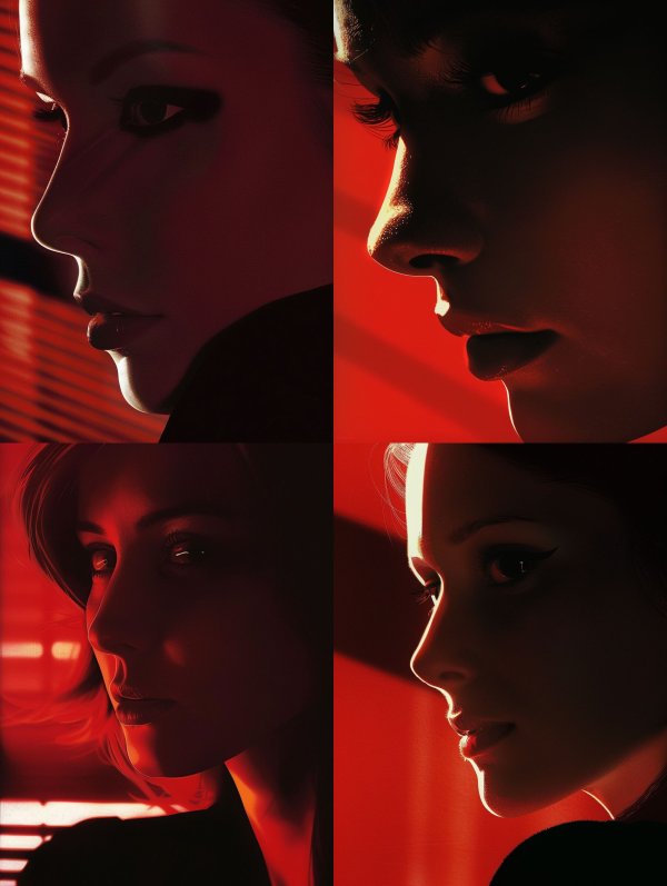 Crimson Shadows Cinematic Portraits