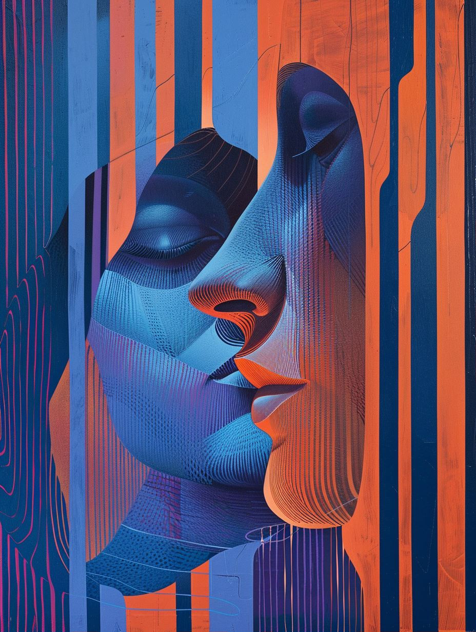 Electric Blue Neon Intimacy - Image 1
