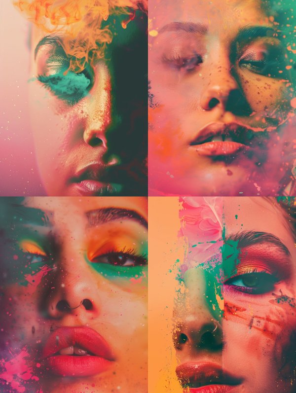 Ethereal Neon Smoke Portrait