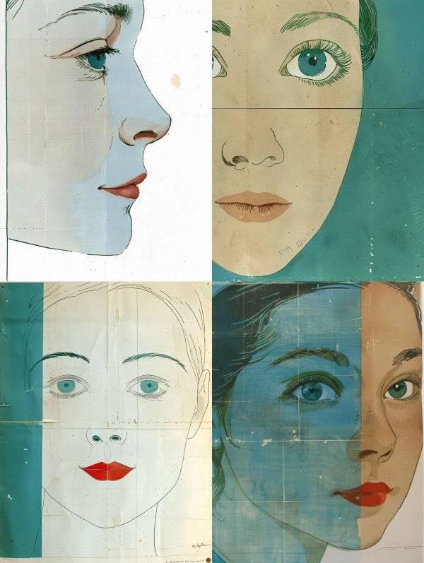Vintage Pastel Profile