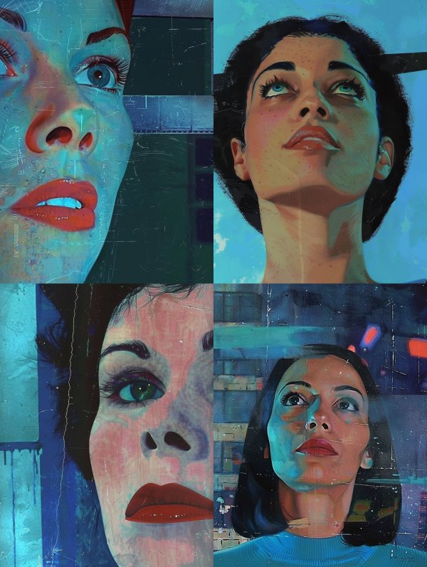 Neon Glitch Cybernetic Portrait