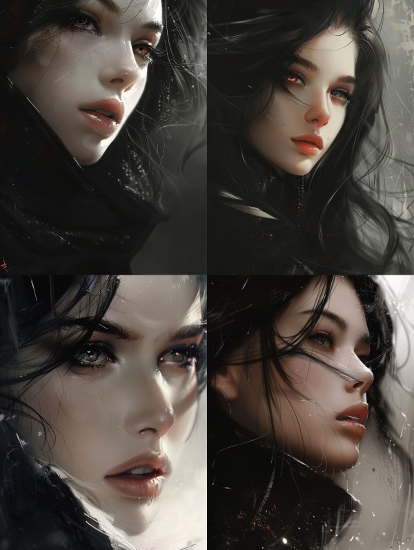Ethereal Gaze in Dark Contrast