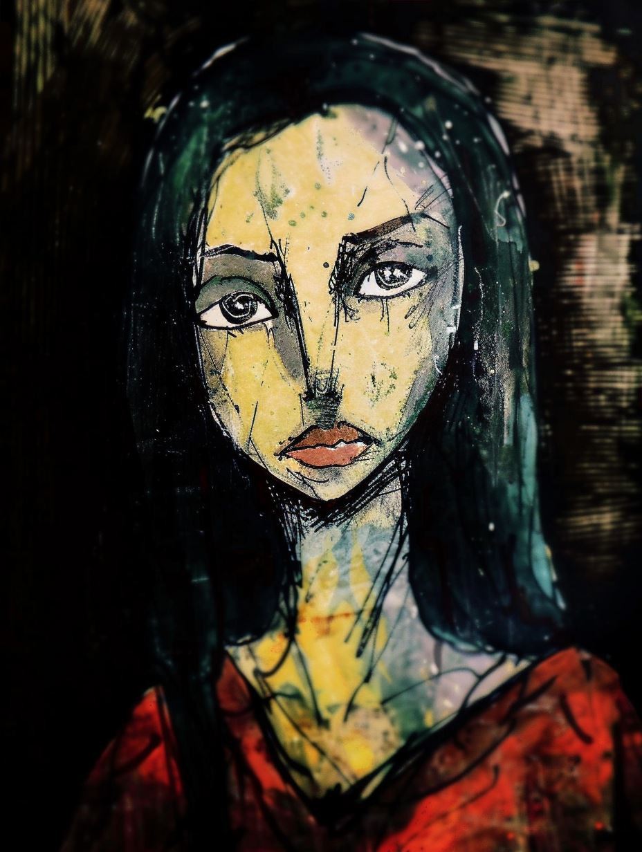 Haunting Gaze of Ink Shadows