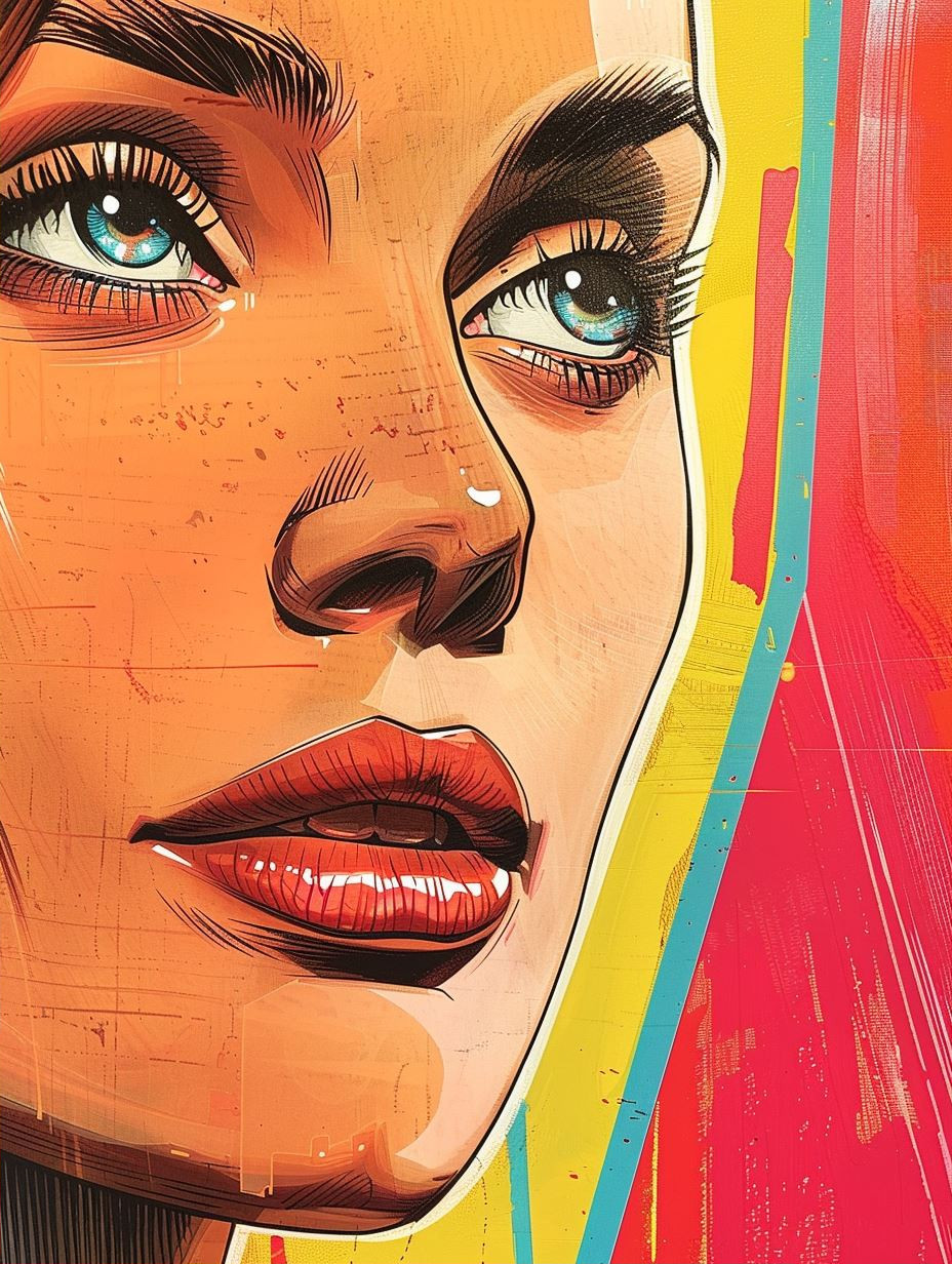 Vibrant Pop Art Portrait Study