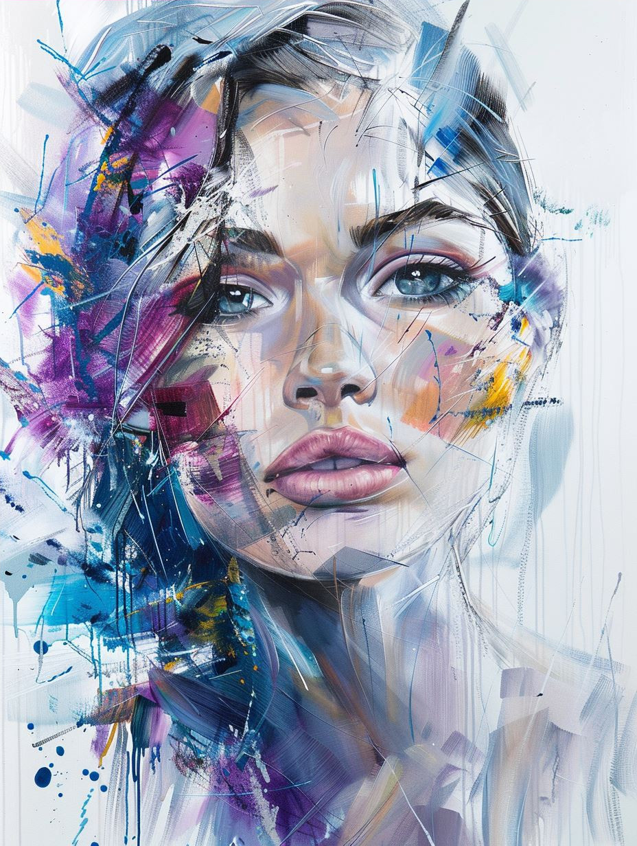 Abstract Neon Portrait Fusion