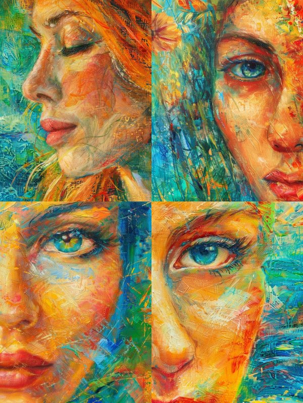 Vibrant Impressionist Portrait of Serenity