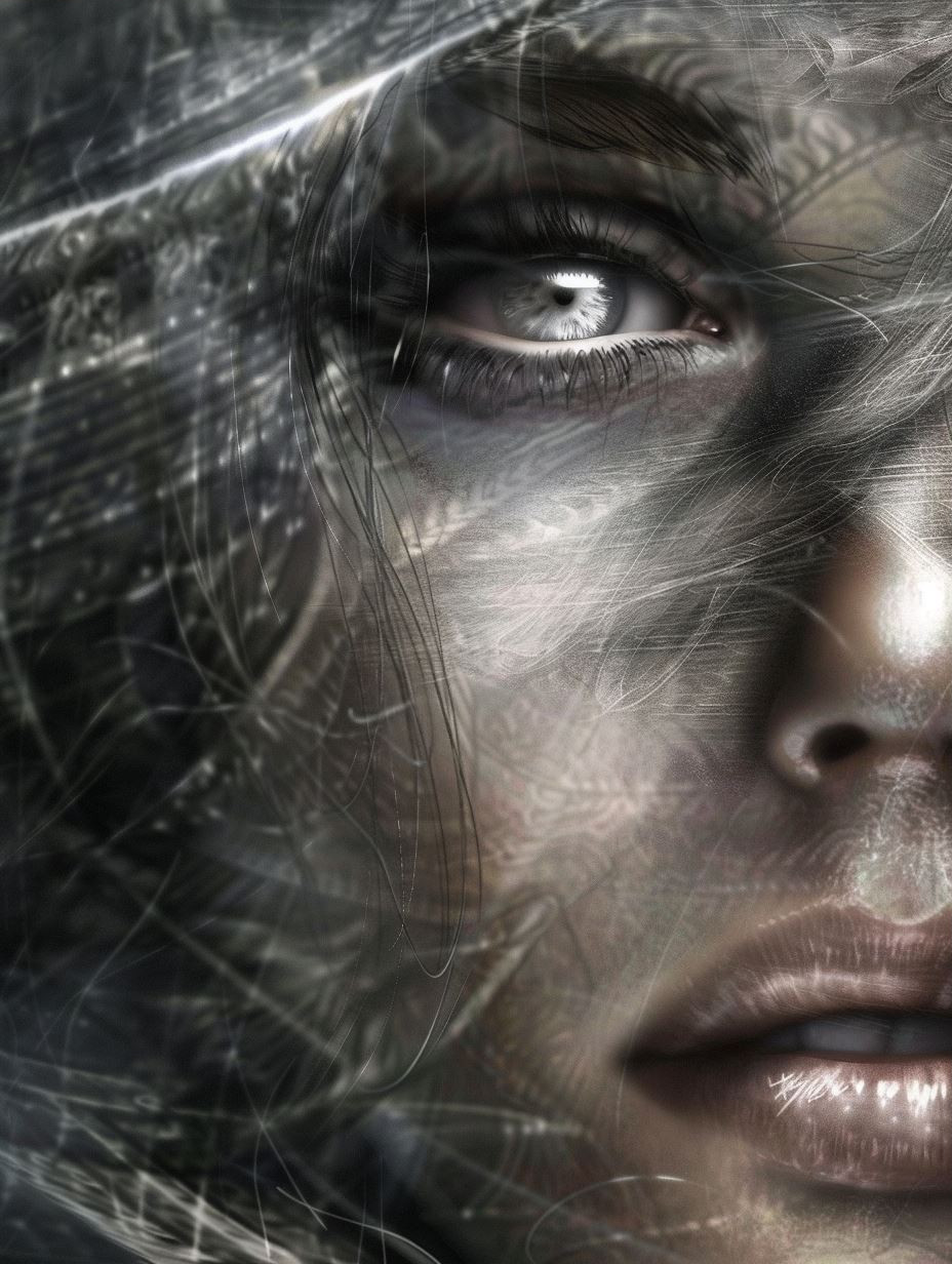 Fragmented Gaze Through Shattered Glass