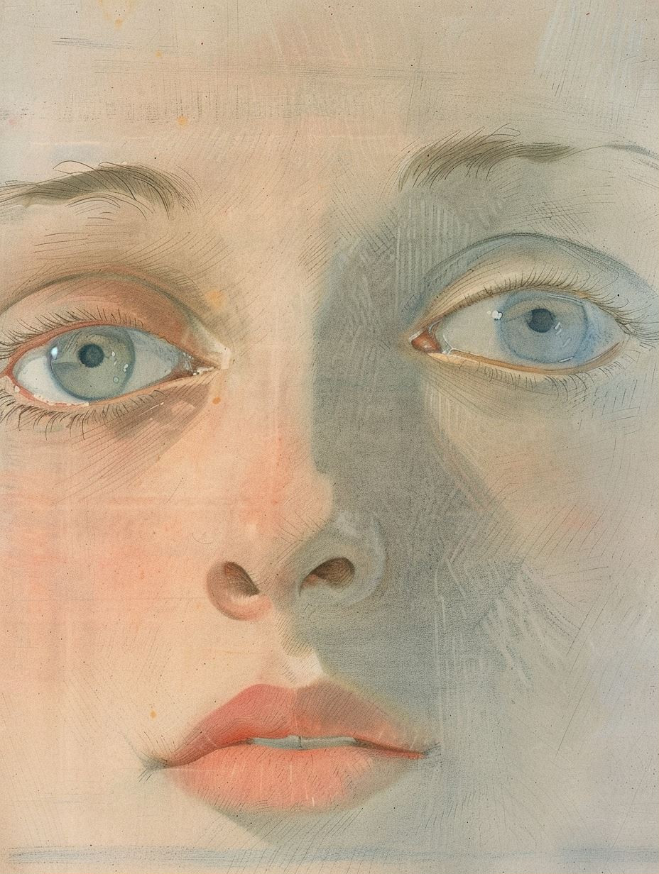Ethereal Watercolor Gaze Study