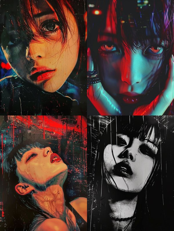 Neon Noir Cyberpunk Portrait