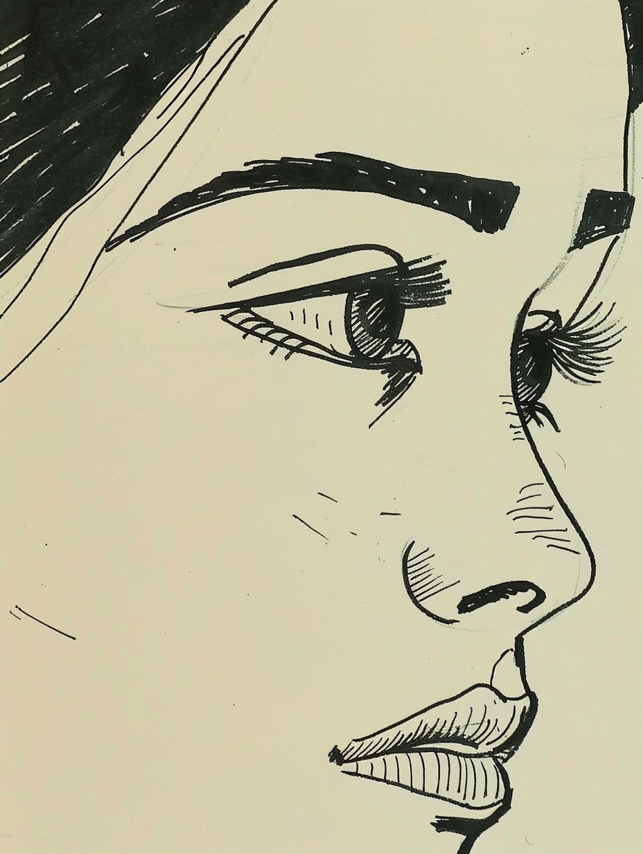 Minimalist Ink Portrait Study
