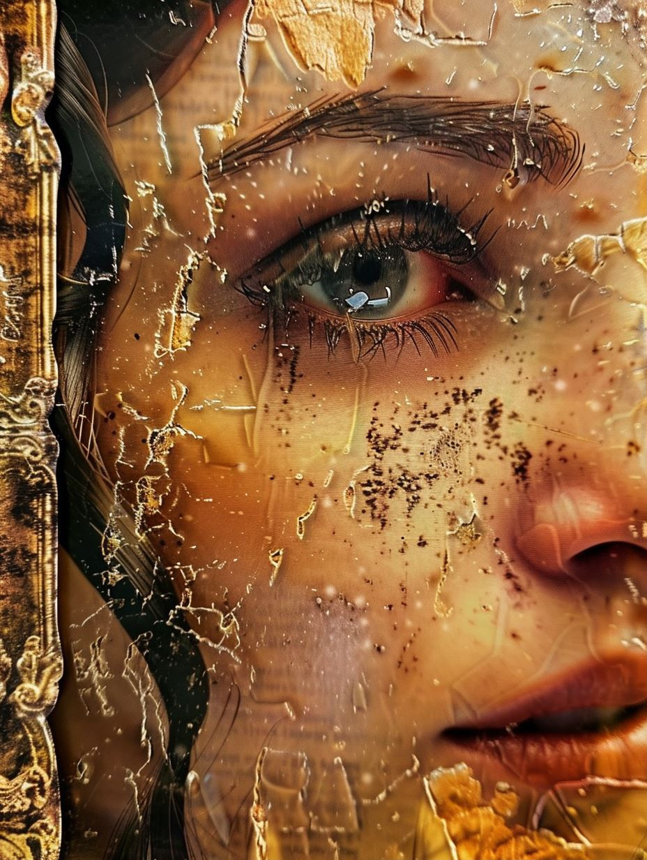 Fractured Gilded Portrait Study