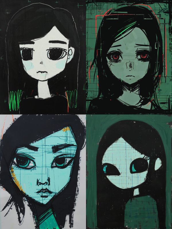 Melancholy Ink Portrait