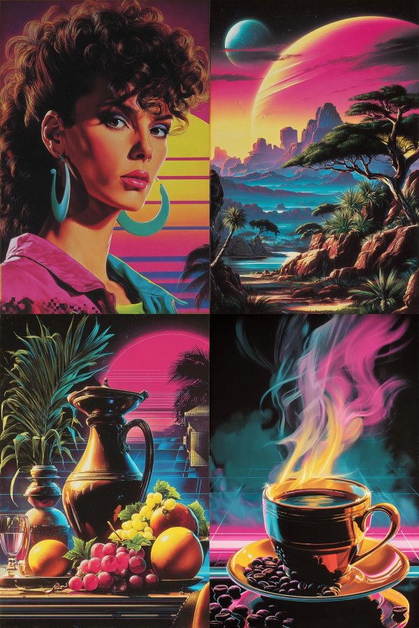 Neon Retro Glamour