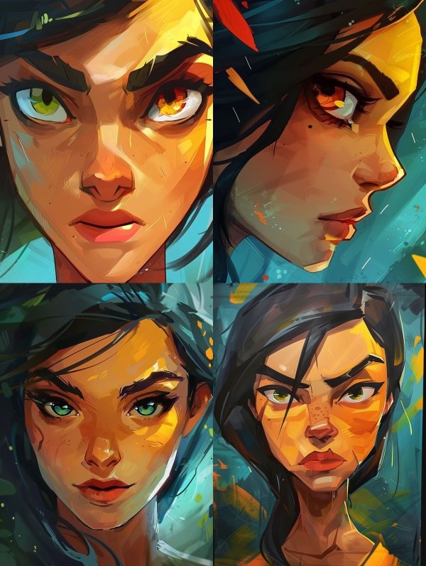Dual Element Gaze Portrait