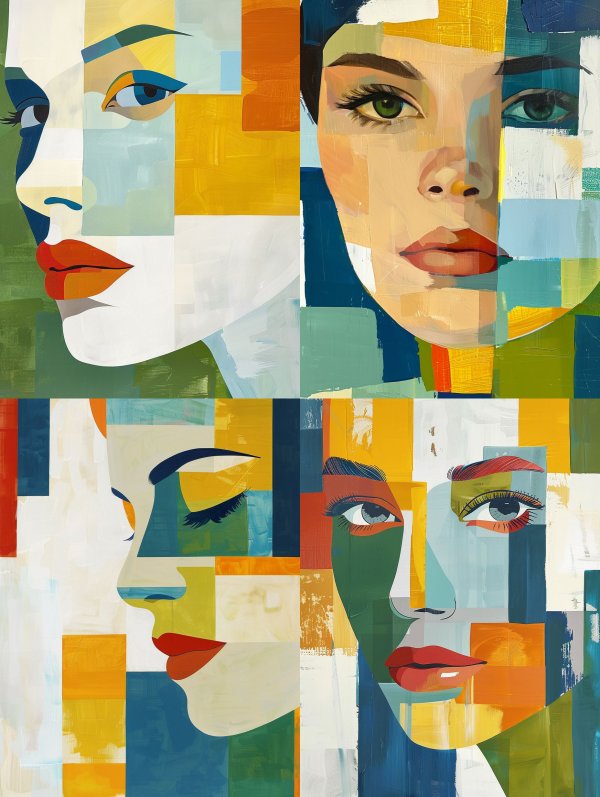 Fragmented Portraits in Geometric Color