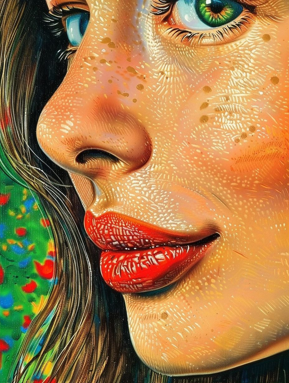 Hyper-Realistic Freckled Portrait Study