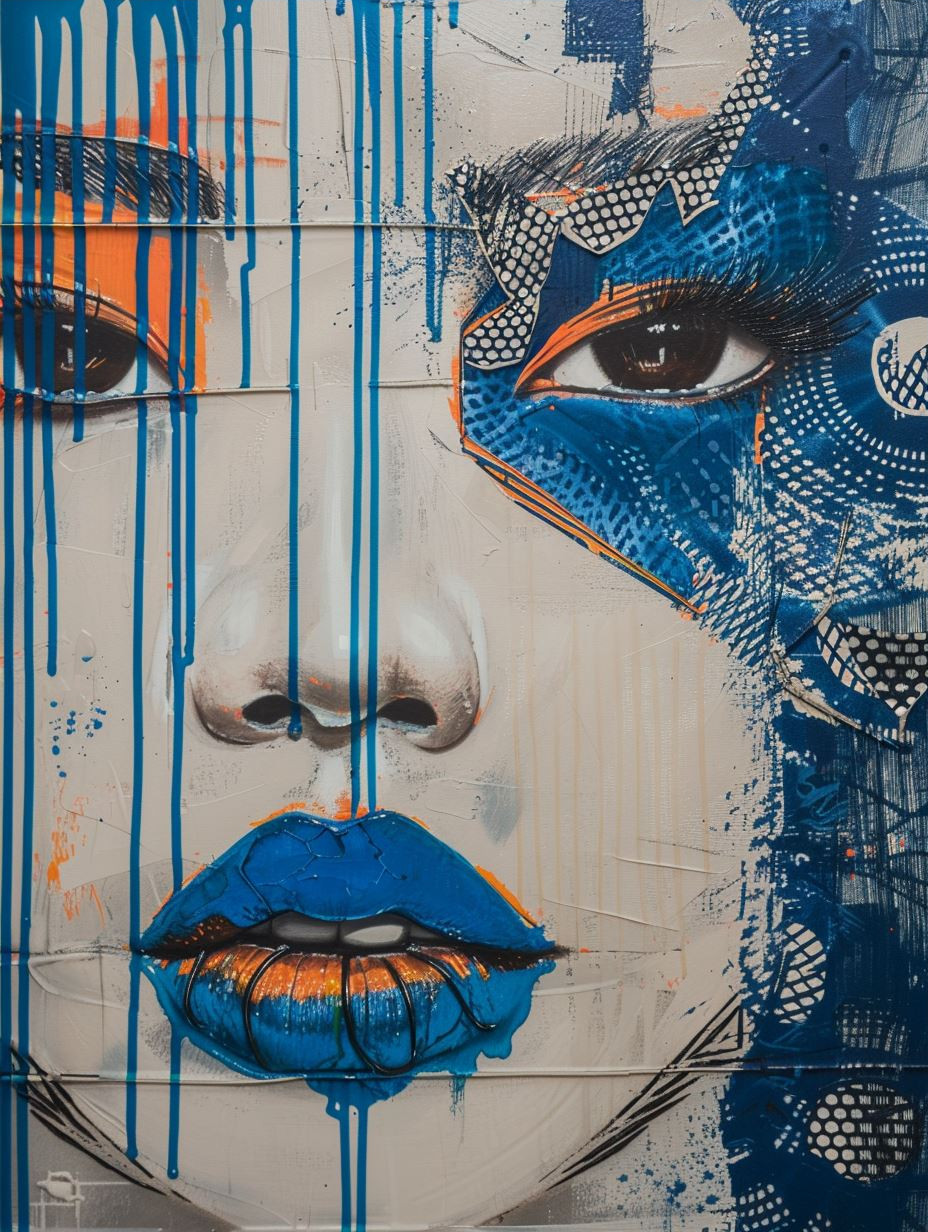 Azure Ethereal Porcelain Portrait