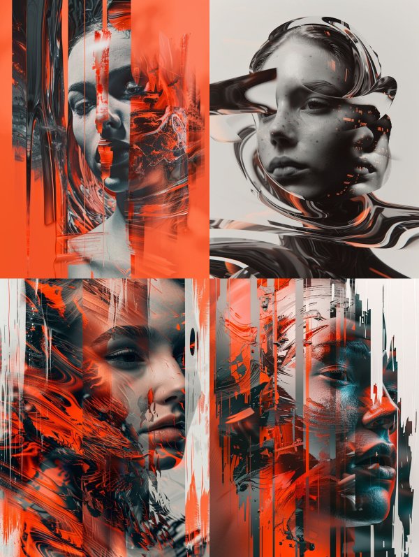 Crimson Glitch Portrait