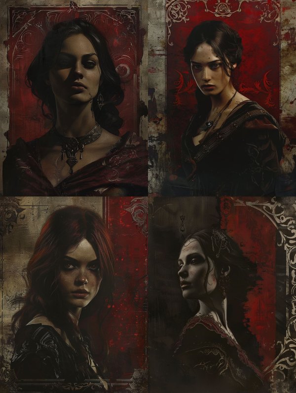 Crimson Gothic Noir Portrait