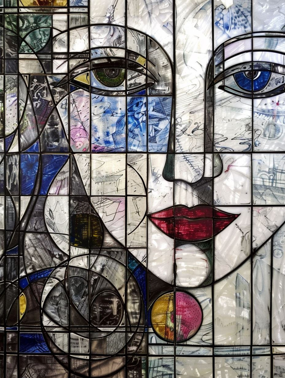 Fragmented Glass Portrait Study