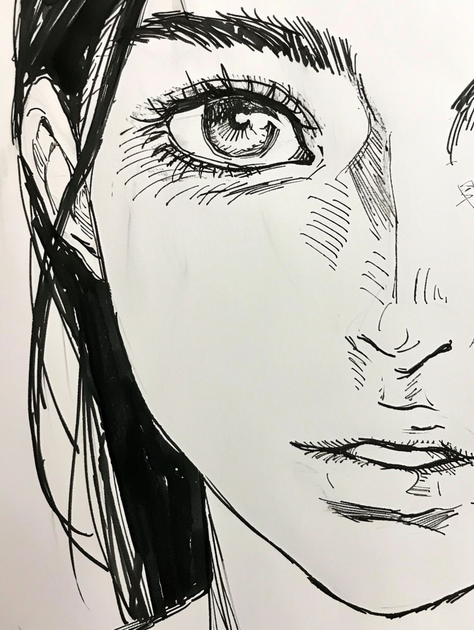 Ink Wash Manga Portrait Study