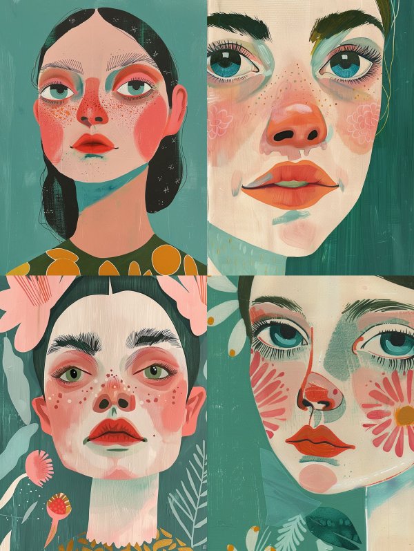 Vintage Pastel Portrait