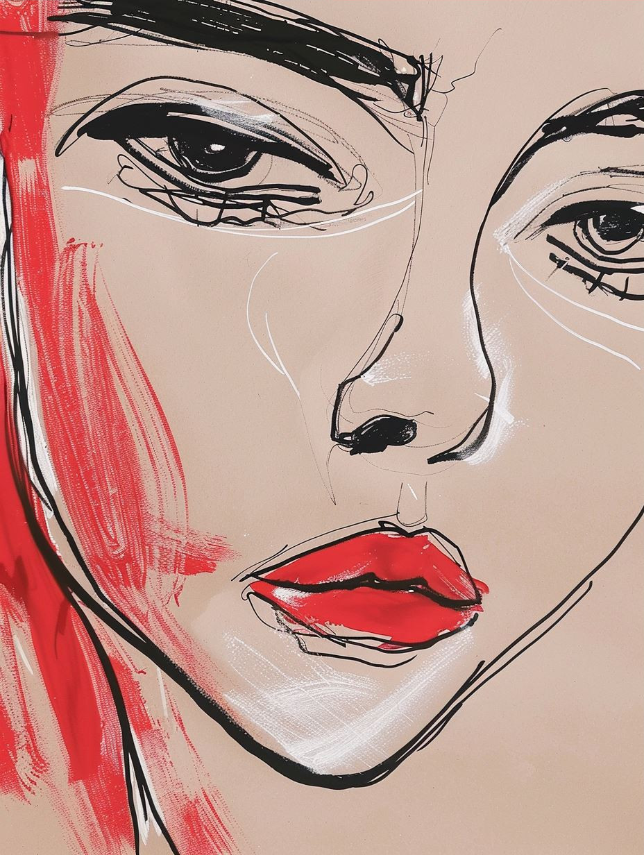 Minimalist Ink Portrait of Elegance