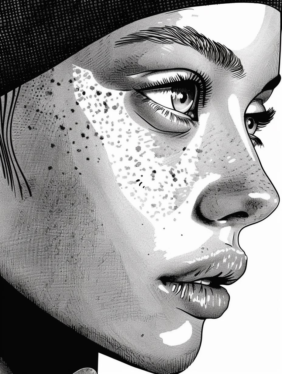 Monochrome Halftone Portrait Study