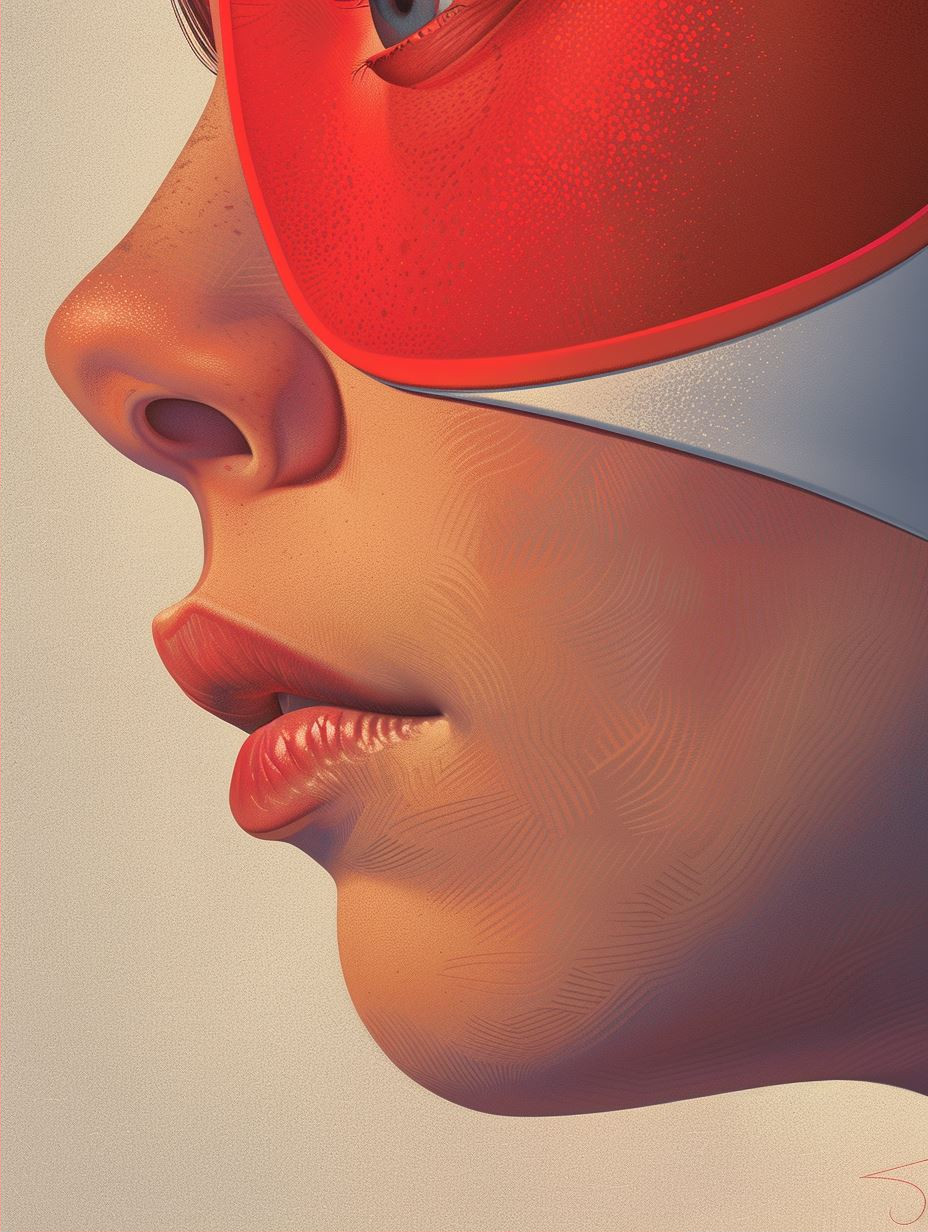 Crimson Gaze Cybernetic Portrait