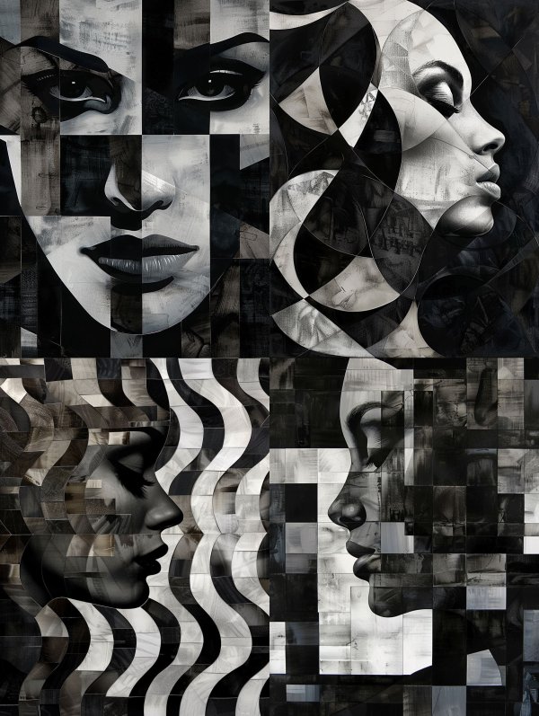 Fragmented Monochrome Portrait Study