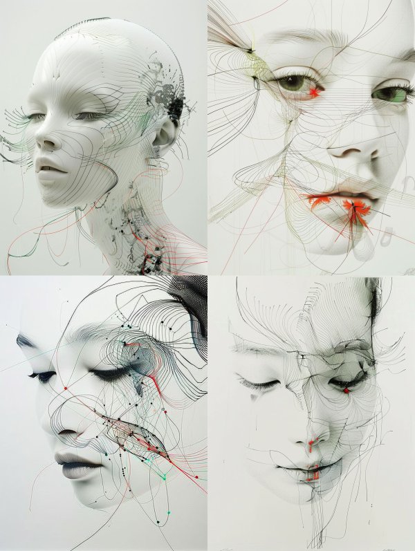 Digital Soul Wireframe Portrait