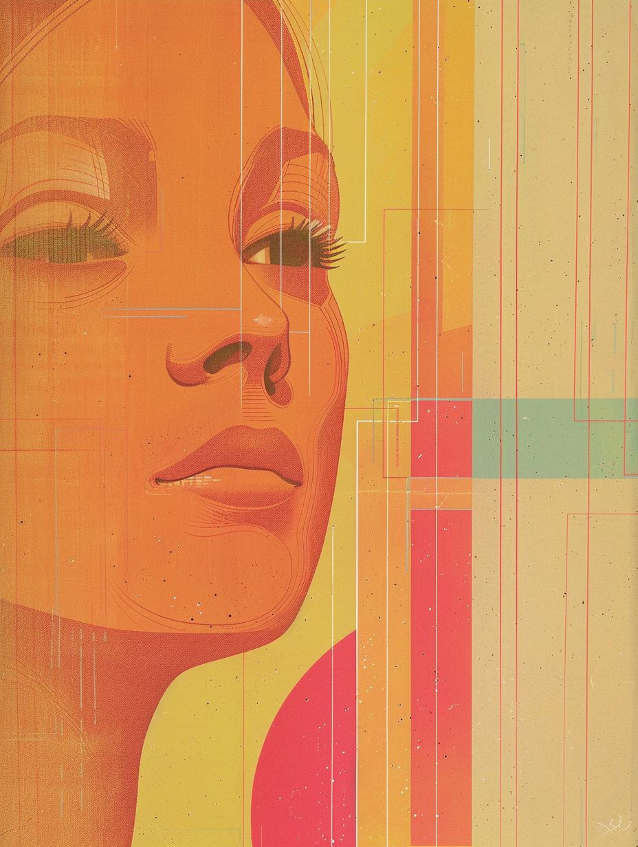 Ethereal Peach Geometric Portrait