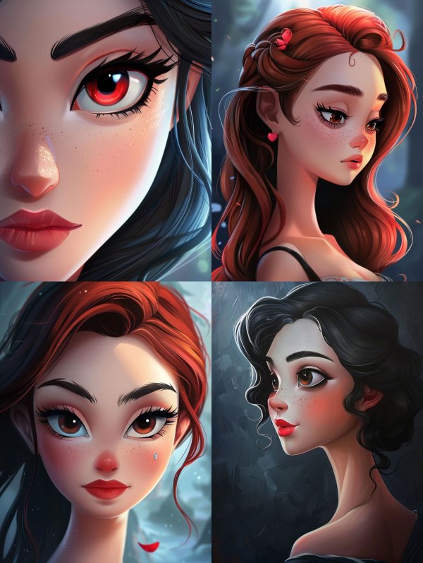 Crimson Gaze Digital Portrait