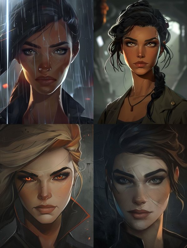 Neon Rain Cinematic Portrait