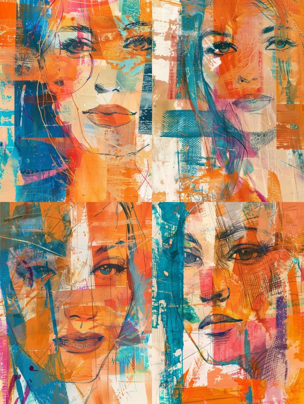 Fragmented Portraits in Vivid Color