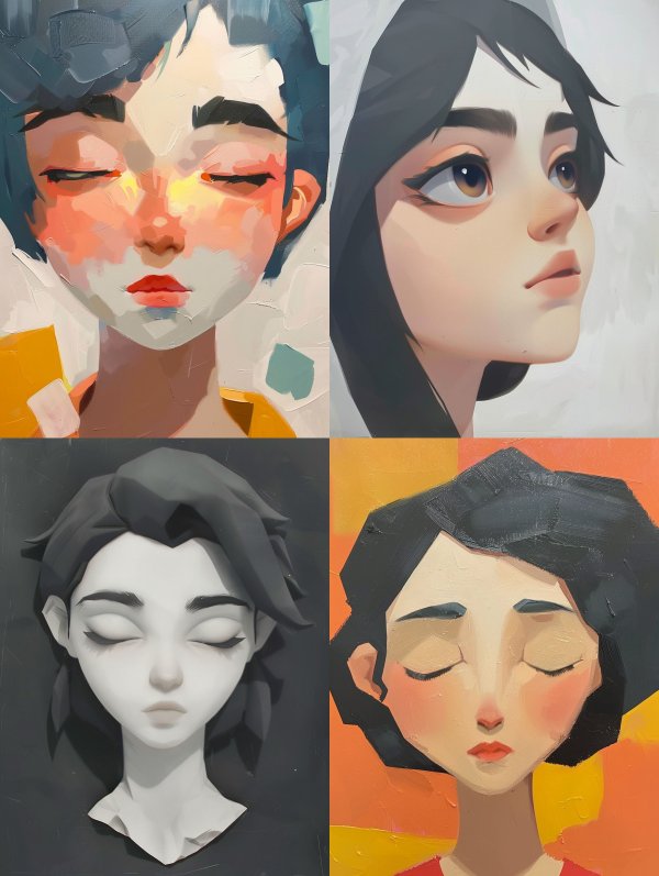 Abstract Pastel Portrait