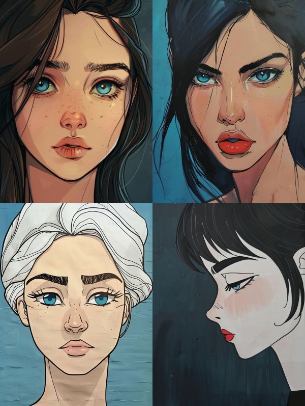 Azure Gaze Illustration
