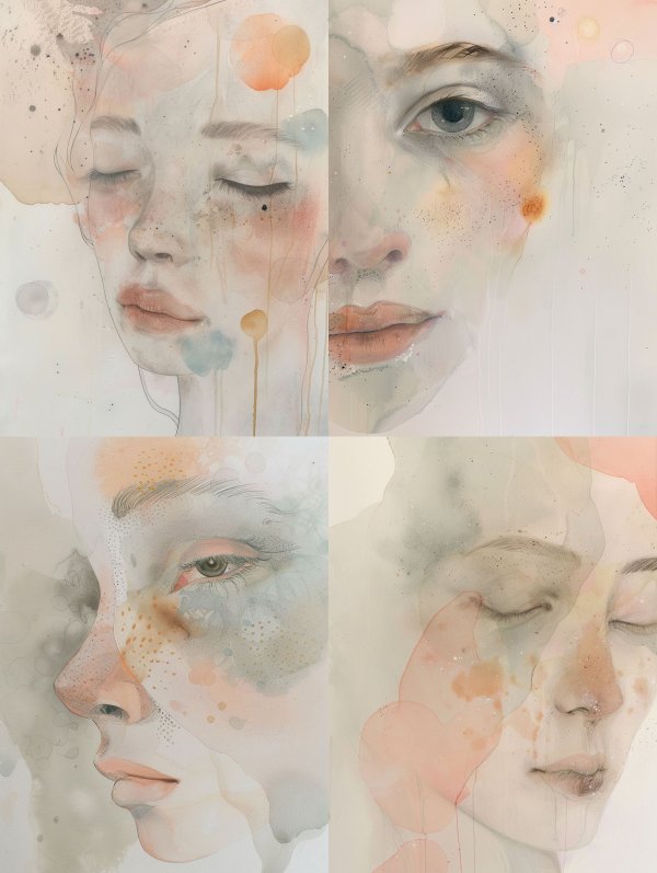 Ethereal Watercolor Dream Portrait