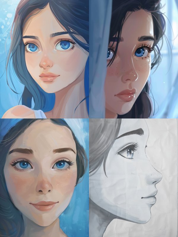 Ethereal Blue Gaze Portraits