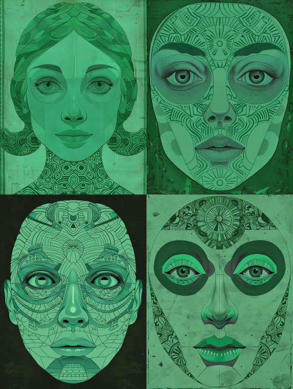 Emerald Dream Monochromatic Portrait