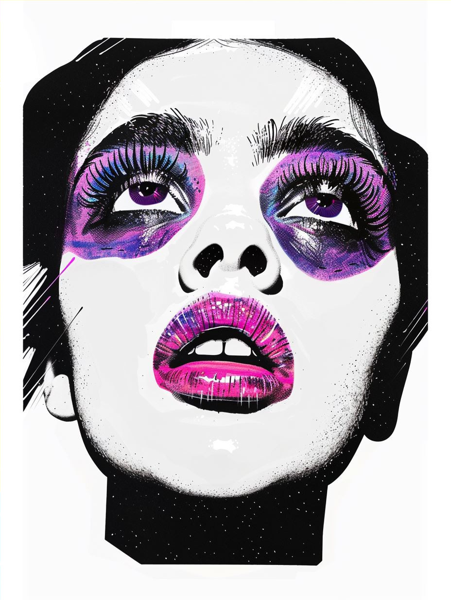 Neon Psychedelic Portrait Explosion