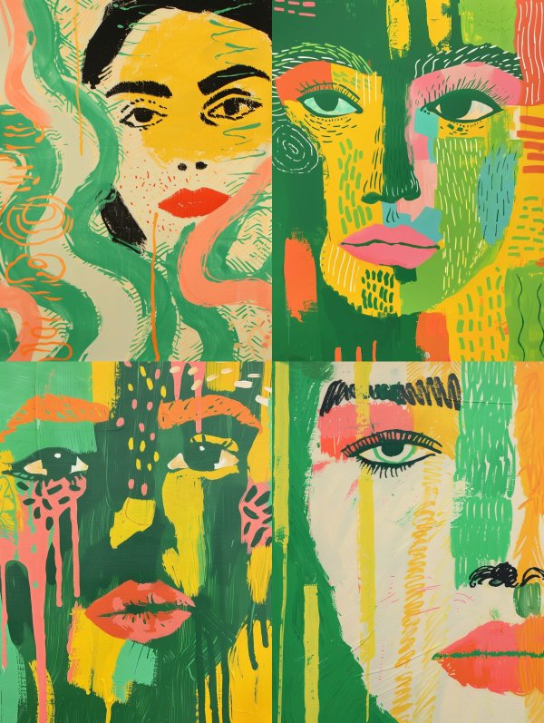 Vibrant Abstract Portrait Study