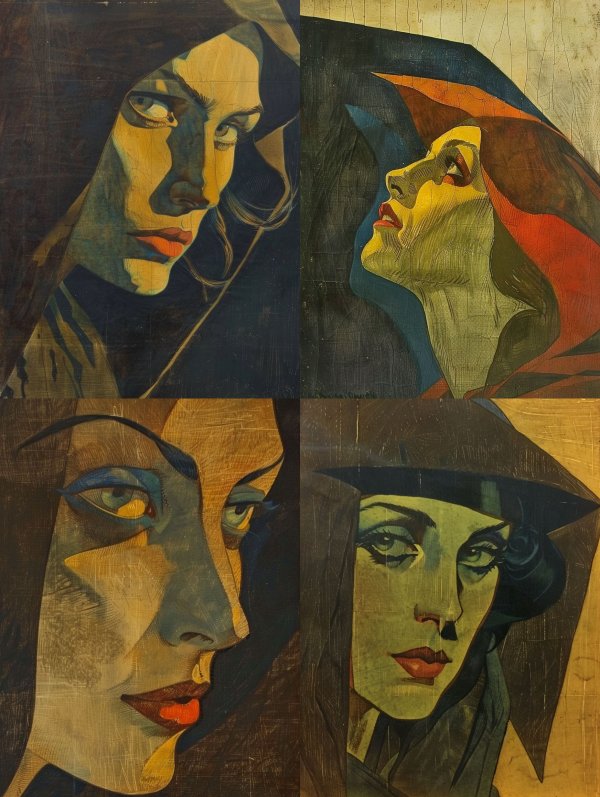 Gilded Shadow Portrait