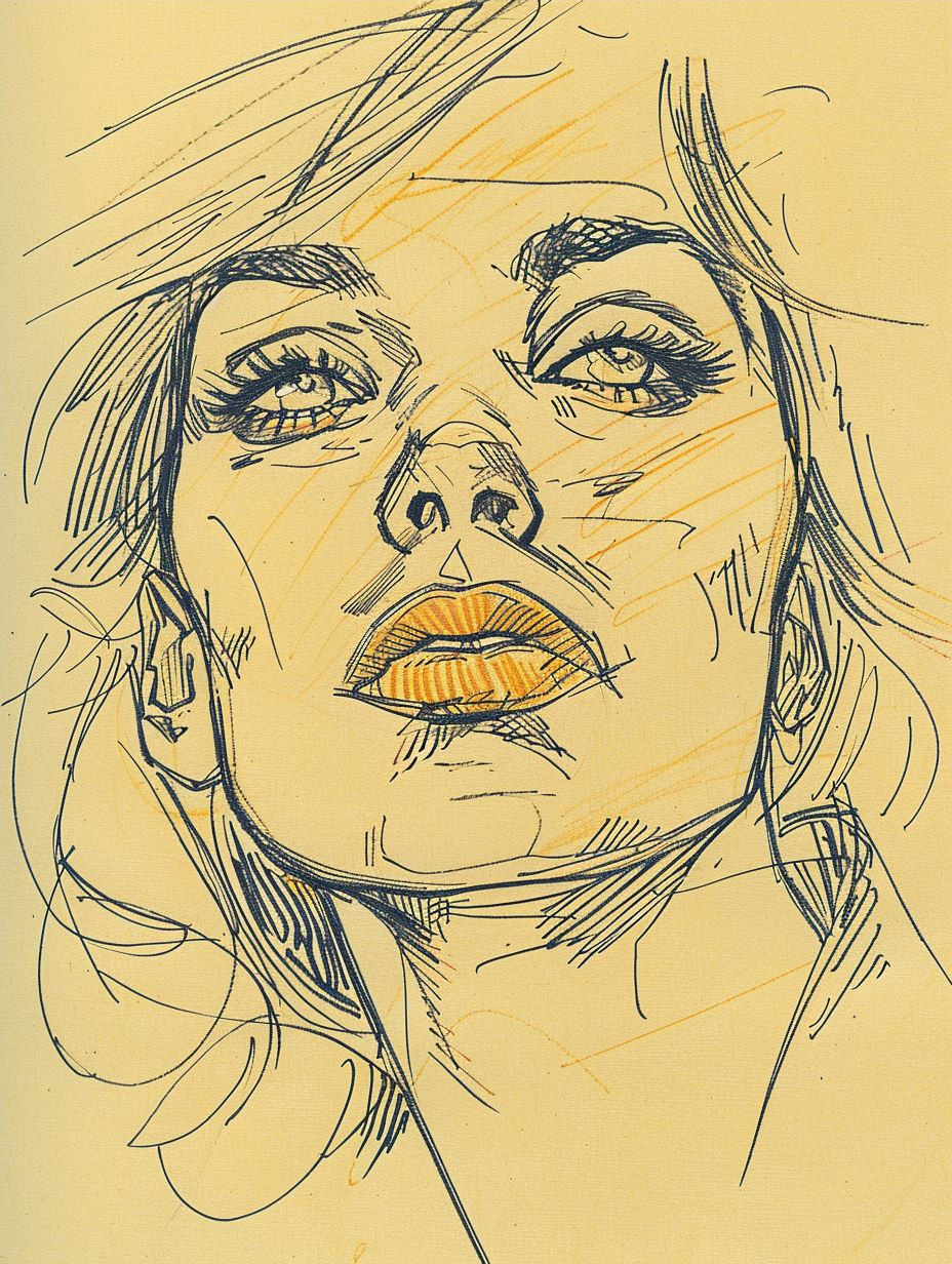 Vintage Ink Portrait Study